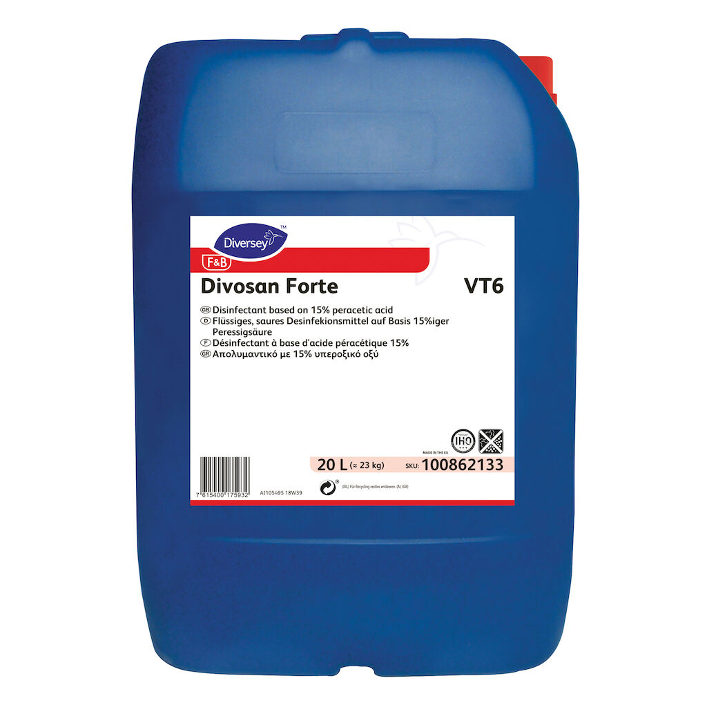 Di Divosan Forte VT6 VT6 20L - Disinfettante a base di acido peracetico 15%